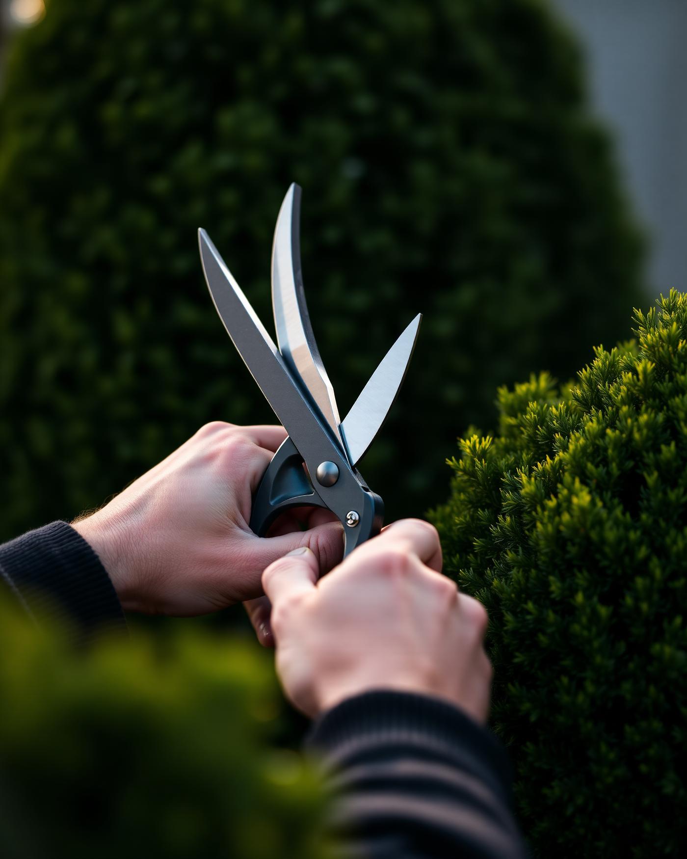 Präziser Heckenschnitt in einem Berliner Privatgarten